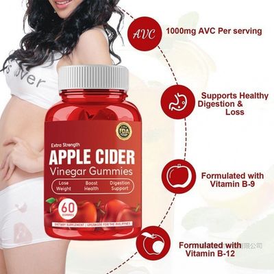 Apple Flavor Organic Apple Cider Vinegar Gummies Supports Gut Health And Metabolism Boost