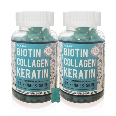 Shelf-Life 24 Months Biotin Collagen Keratin Gummies For Healthy Hair And Skin Care