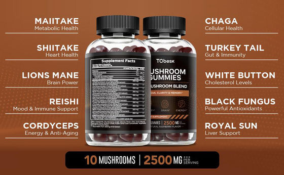 Gummy Candy Lions Mane Reishi Mushroom Supplement For Teenagers' Memory Sleep