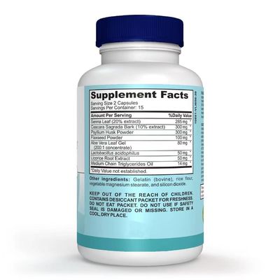 Powerful 15-Day Gut Health Cleansing Capsules with Senna Cascara Sagrada Psyllium Husk