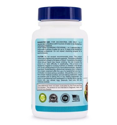 Powerful 15-Day Gut Health Cleansing Capsules with Senna Cascara Sagrada Psyllium Husk