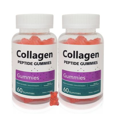 Skin Health Dietary Supplement Gluten Free Collagen Peptide Gummies Mixed Flavor